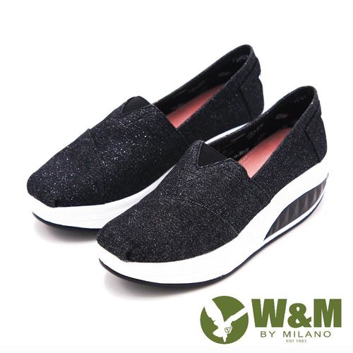 W&M BOUNCE厚底增高休閒鞋 女鞋-黑(另有米、藍)