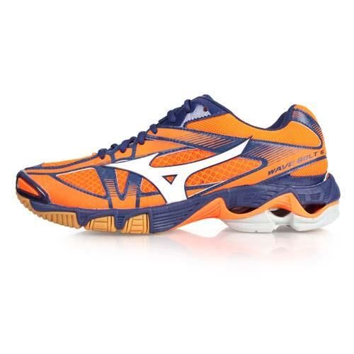 MIZUNO WAVE BOLT 6 男排球鞋-美津濃 螢光橘深藍