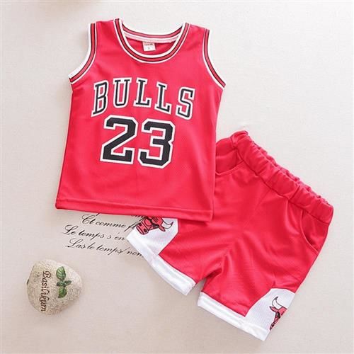 PINKPONY-休閒運動籃球衣套裝-公牛-紅色