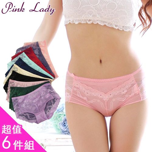 【PINK LADY】迷戀芭蕾 無痕中低腰性感蕾絲內褲8059(6件組)