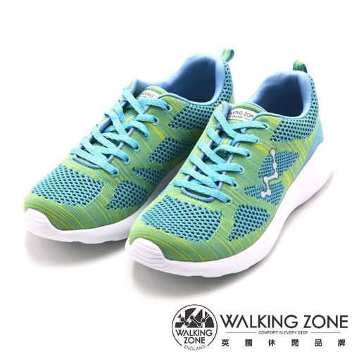 WALKING ZONE 天痕系列飛線針織運動鞋 女鞋-淺綠(另有粉、深藍)