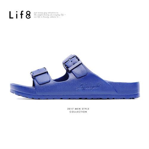 Life8-Casual 馬卡龍系列 品牌漂浮涼拖鞋-09634-深藍