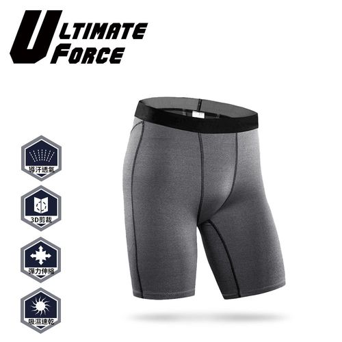 Ultimate Force「極限動力」男子強力伸縮型短褲-灰色雙線