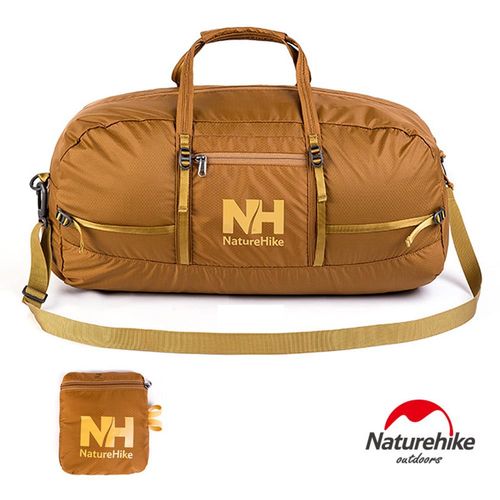 Naturehike戶外旅行大容量折疊防水抗刮手提肩背包 38L 金色