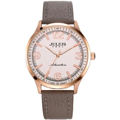 【JULIUS】無限旅程立體數字皮錶帶腕錶(五色/33mm)