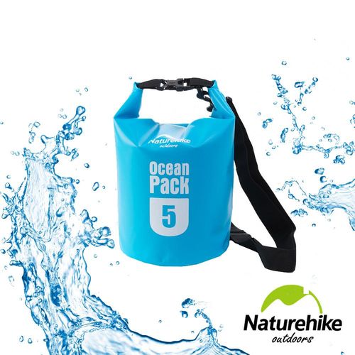 Naturehike 500D戶外超輕量防水袋 收納袋 漂流袋5L 天藍