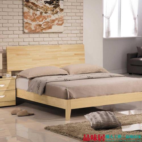 【品味居】泰拉 原木紋6尺實木雙人加大床台(不含床墊)