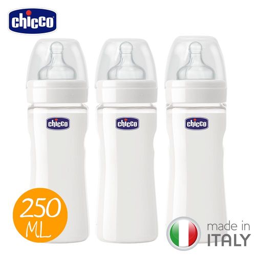 chicco-舒適哺乳-矽膠玻璃奶瓶促銷組(3大)