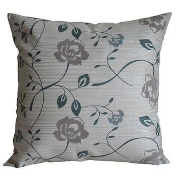 愛戀薔薇-客廳沙發絨布抱枕(綠)45cm*45cm/靠枕/腰枕/午安枕/枕套含枕芯2入/臺灣製MIT【宜欣居傢飾】