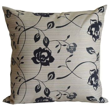 愛戀薔薇-客廳沙發絨布抱枕(灰藍)45cm*45cm/靠枕/腰枕/午安枕/枕套含枕芯2入/臺灣製MIT【宜欣居傢飾】