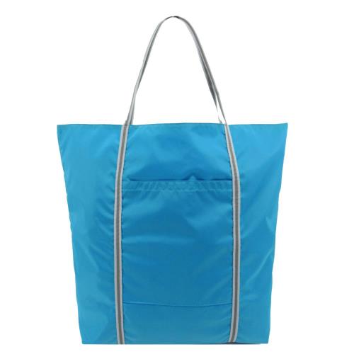 agnes b. 尼龍雙槓購物袋-藍
