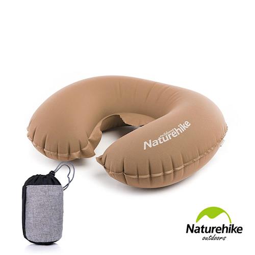 Naturehike TPU超輕量 護頸U型充氣枕 新氣嘴 可可棕
