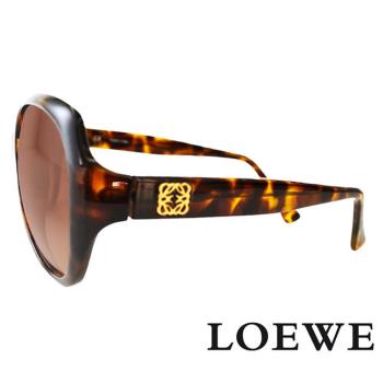 LOEWE 西班牙皇室品牌羅威素面立體LOGO太陽眼鏡 - 琥珀 SLW775-0744