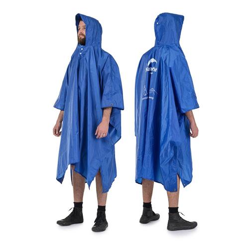 PUSH! 戶外休閒登山用品便携式三合一功能雨衣 天幕棚布 防潮墊地墊P99藍色