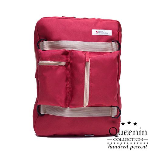 DF Queenin - 韓版旅遊系多功能收納2用式後背包-共3色