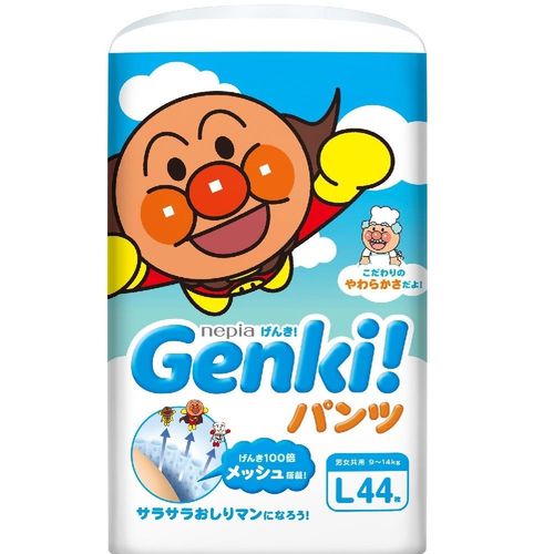 【日本境內麵包超人】GENKI!褲型L44片 (3包x1箱)
