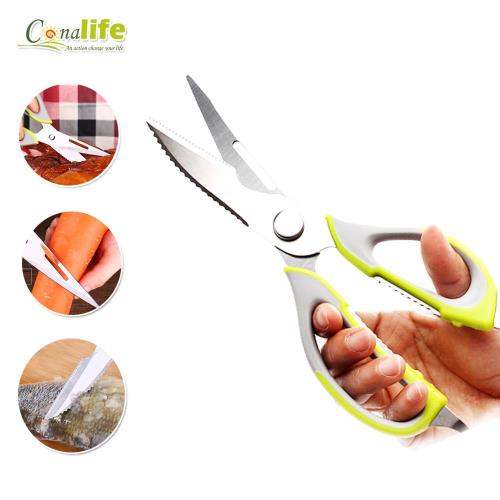 Conalife 超利害磁套可拆裝料理不鏽鋼剪刀 (4入)