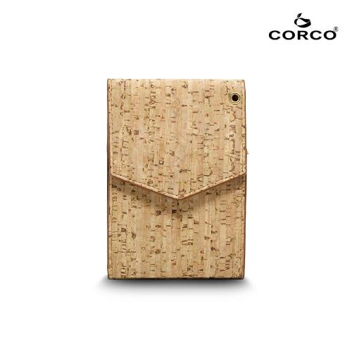 CORCO 簡約掛頸軟木皮夾 - 原棕色(含掛繩)