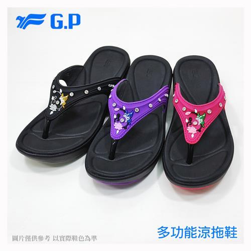 G.P 女款花漾涼拖系列 G7530W-黑色/黑桃色/紫色(SIZE:35-39 共三色)