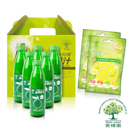 香檬園 台灣原生種有機香檬原汁6入 加贈香檬C軟糖優惠組