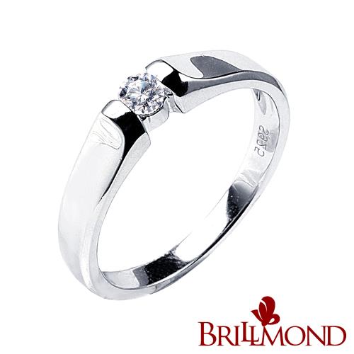 【BRILLMOND】10分 天然鑽石 925銀 堅真女戒