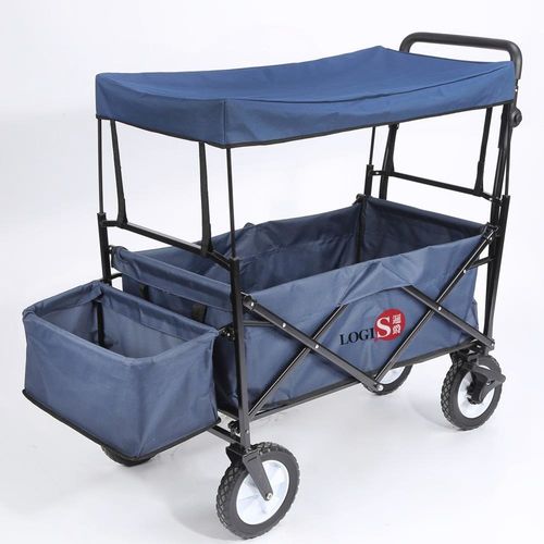 LOGIS-美式靛藍萬用家庭摺疊推車 嬰兒床 購物車 寵物車 LS168-BL