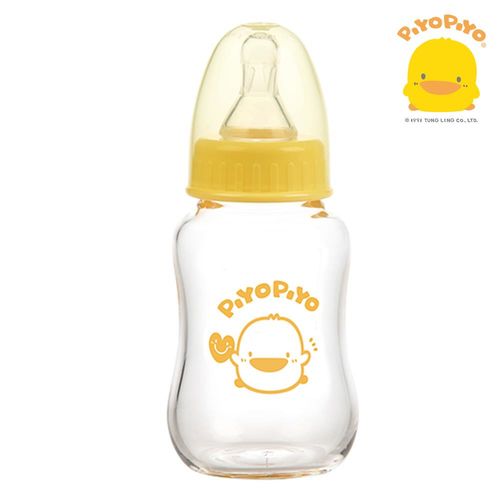 任-黃色小鴨PiyoPiyo-媽咪乳感質厚輕感標準口徑玻璃奶瓶150ml