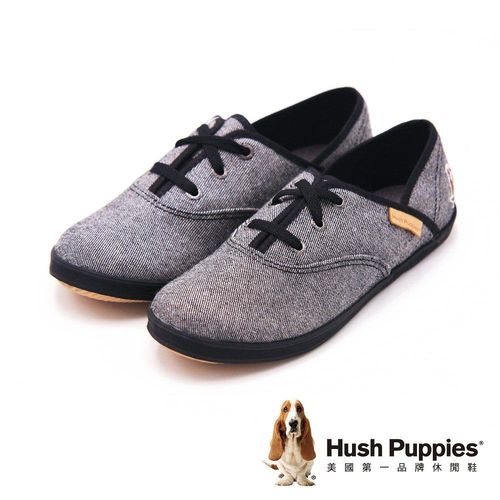 Hush Puppies PUSEY-DE系列 休閒鞋帆布鞋 女鞋-黑