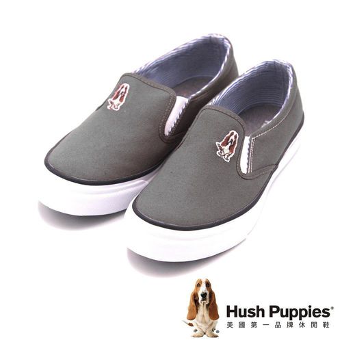 Hush Puppies CASUAL SLIP ON-Core系列 休閒鞋帆布鞋 女鞋-鐵灰(另有紅、藍)