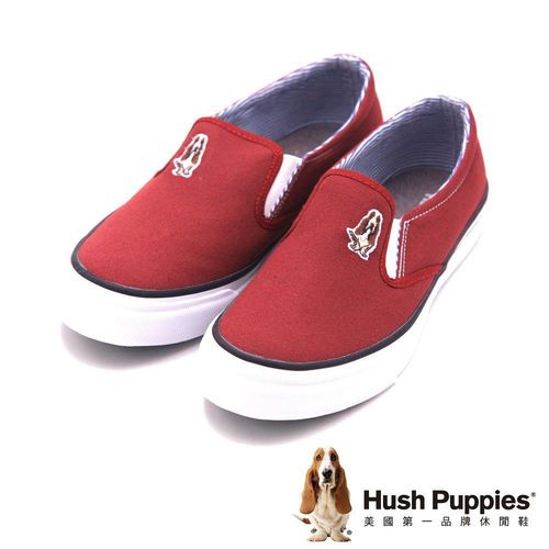 Hush Puppies CASUAL SLIP ON-Core系列 休閒鞋帆布鞋 女鞋-紅(另有鐵灰、藍)
