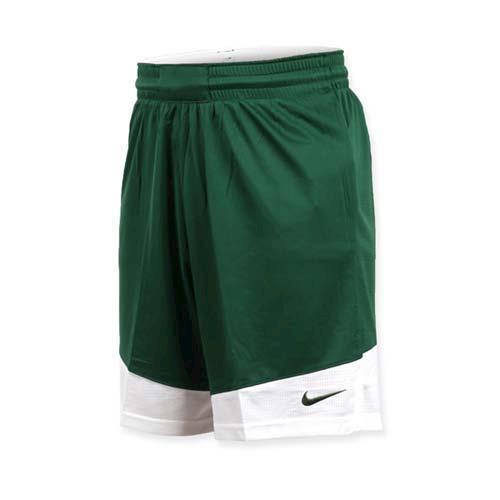 NIKE 男籃球針織短褲-路跑 慢跑 訓練 五分褲 綠白