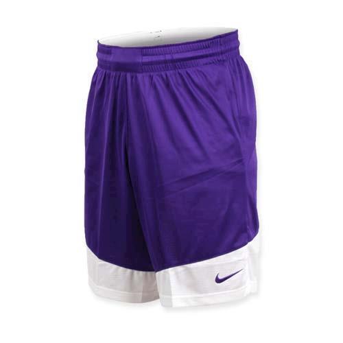 NIKE 男籃球針織短褲-路跑 慢跑 訓練 五分褲 紫白