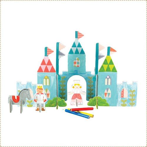 美國Petit Collage - 立體組裝拼圖(著色版) - 皇家城堡