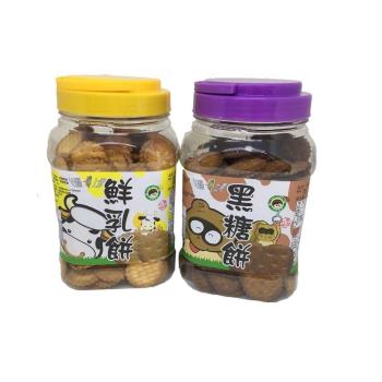 台灣上青 鮮乳餅+黑糖餅【共6罐】 320g/罐