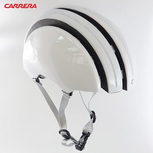 CARRERA義大利 Foldable 收縮式伸縮自行車安全帽-亮光白Gloss White