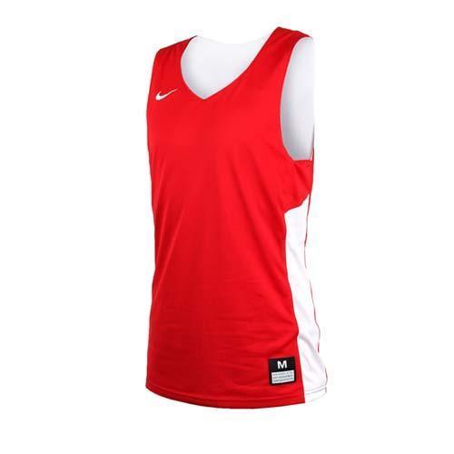 NIKE 男雙面籃球針織背心-無袖背心 慢跑 路跑 健身 訓練 紅白