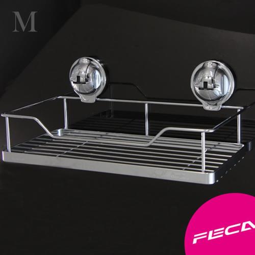 FECA非卡 無痕強力吸盤 鍍鉻不鏽鋼置物架組(中)