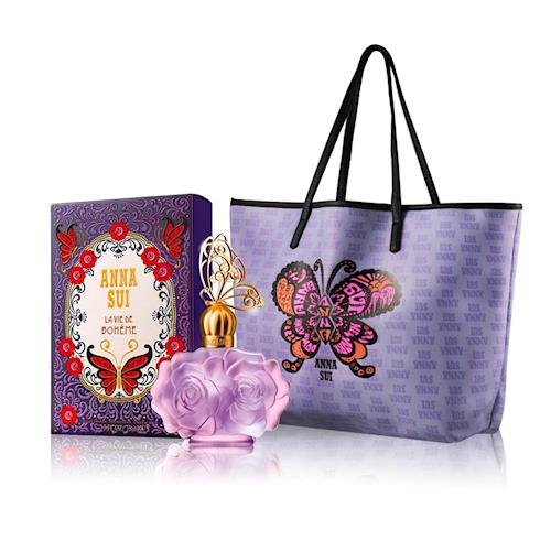 Anna Sui安娜蘇 紫蝶女神經典香氛3件組(30ml+安娜蘇托特包+針管)