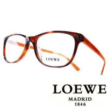 LOEWE 金邊平光眼鏡（紅）VLW854－0710