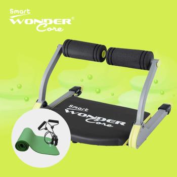 WonderCoreSmart全能輕巧健身機-嫩芽綠+運動墊綠+拉力繩(三件組)