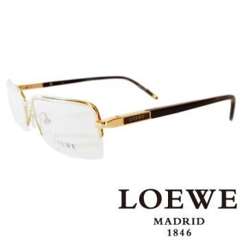 LOEWE 法瑯質半框正面平光眼鏡（金）VLW266－0300