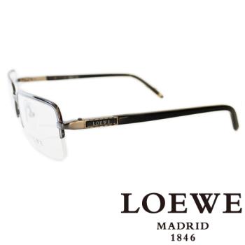 LOEWE 法瑯質半框正面平光眼鏡（銀）VLW266－0568