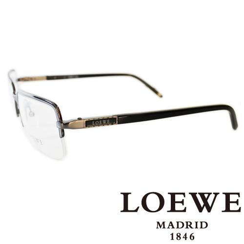 LOEWE 法瑯質半框正面平光眼鏡（銀）VLW266－0568