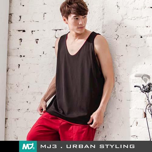 【MJ3】撞色潮流吸濕排汗籃球背心-男(黑/紅)-121410220