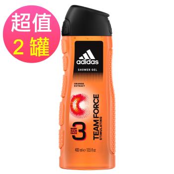 adidas愛迪達 男用三效潔顏洗髮沐浴露(典藏魅力)x2罐(400ml/罐)