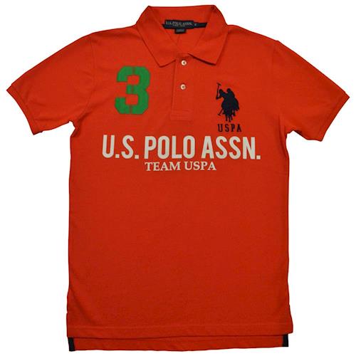 Ralph Lauren 3號馬球經典戰馬短袖POLO衫-橘