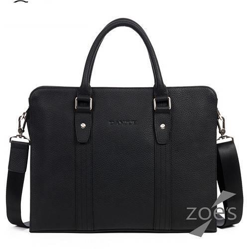 【Zoes】頂級牛皮  荔枝紋 極簡復古兩用公事包