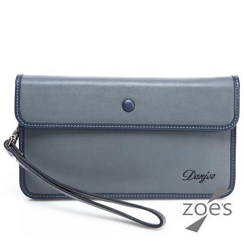 【Zoes】頂級牛皮 平紋 手機皮夾 手拿包