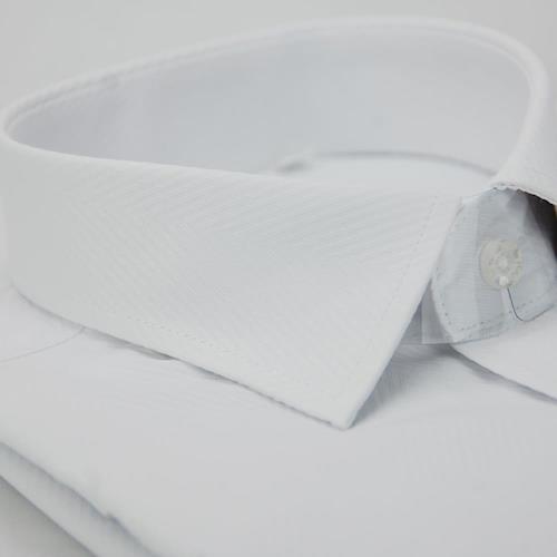 任-【金安德森】白色對稱紋窄版長袖襯衫
