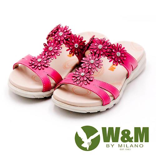 W&M FIT 花朵造型健走族健塑鞋 拖鞋 女鞋-桃(另有白、綠)